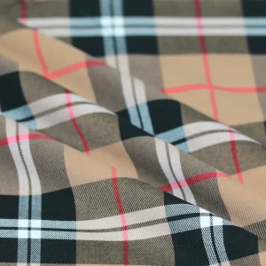 Tissu tartan écossais stretch – Chameau Stuwart