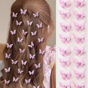 10 pièces/set Petits clips à cheveux papillon SHEIN